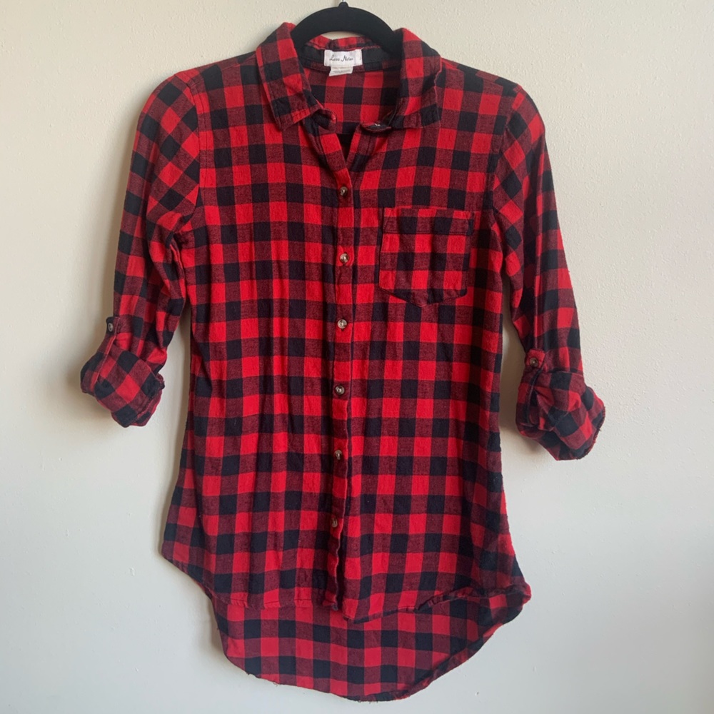 Red and Black Love Notes Flannel size S